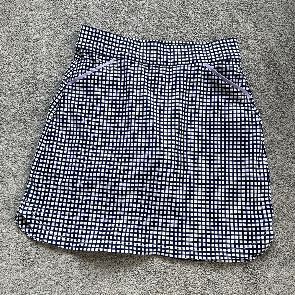 Peter Millar Black and White Checked Skort